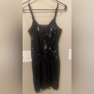 Express size small black sequin cocktail dress